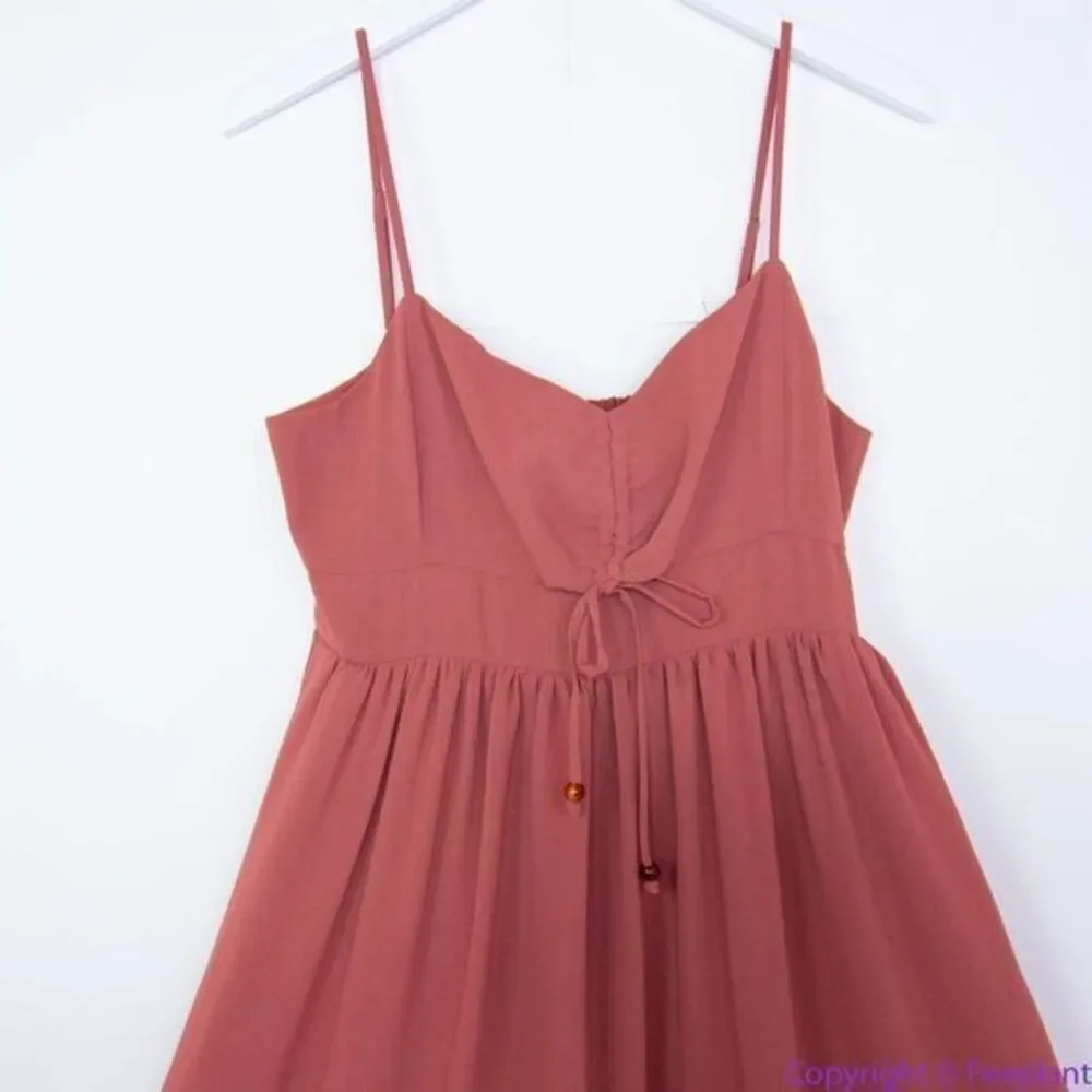 NEW Madewell Ruched Keyhole Tiered Midi Dress,‎ Vintage Quartz, 12
